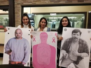 ladies holding targets